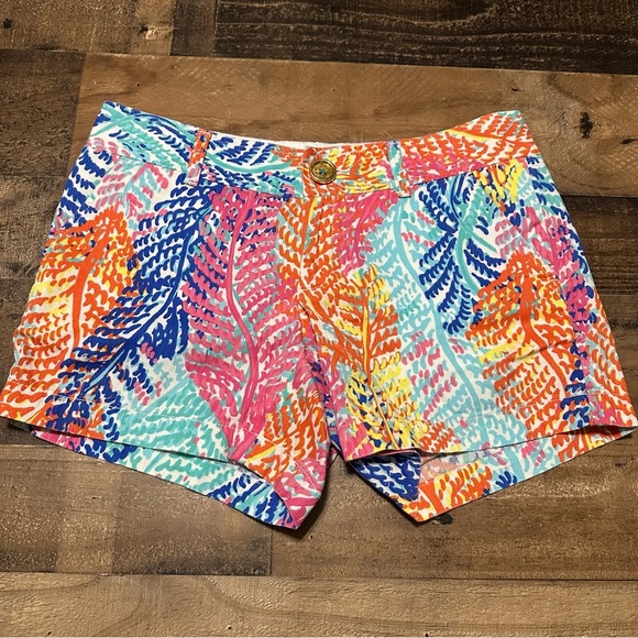 Lilly Pulitzer Callahan Shorts - Bright Coral Reef - Picture 2 of 6